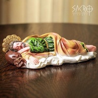 São José Dormindo em Resina - Imagem Sagrada 20cm para Decoração e Oração - imagem 3