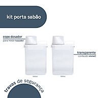 Porta Sabão em Pó Oikos: Kit 2x 1,8L com Dosador - imagem 2