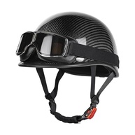Capacete Moto Vintage Fibra de Carbono Aberto Leve - Aprovado DOT - imagem 2