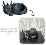 Suporte Dragão para Echo Dot 4ª/5ª Geração: Estilo e Funcionalidade em Preto - imagem 4