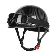 Capacete Moto Vintage Fibra de Carbono Aberto Leve - Aprovado DOT - imagem 1