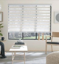 Persiana Rolo Duplo Bandô Sunny Linho 160x220cm - Cortina Zebra Double Vision Moderna com Controle Lateral - imagem 3