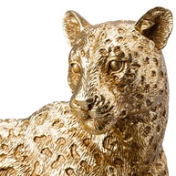 Escultura de Onça Dourada em Poli-Resina - Rafimex ES3304 - Tigre Deitado para Decoração Elegante - imagem 5