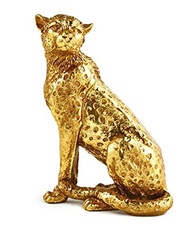 Escultura Leopardo em Poliresina Dourada - Decoração Elegante e Sofisticada - imagem 2