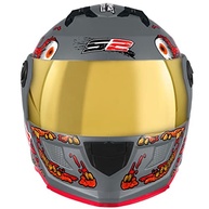 Capacete Moto Pro Tork Stealth Zombie Tam 60 - Viseira Dourada | Cinza Fosco - imagem 4