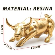 Estátua Touro de Wall Street em Resina Dourada - Decoração para Investidores e Escritórios - imagem 4