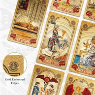 KIINO Tarot Cards 78 Luxo com Folha Dourada – Baralho Impermeável em PVC com Guia para Iniciantes e Profissionais - imagem 5