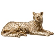 Escultura de Onça Dourada em Poli-Resina - Rafimex ES3304 - Tigre Deitado para Decoração Elegante - imagem 4