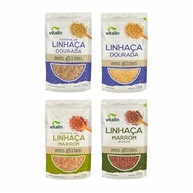 Kit 4 Linhaça Vitalin: Linhaça Dourada, Farinha de Linhaça Dourada, Linhaça Marrom, Farinha de Linhaça Marrom - imagem 1