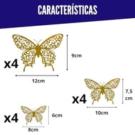 Borboletas 3D Adesivas Douradas - Decore com Charme e Elegância - imagem 4