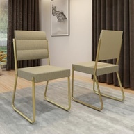 Conjunto com 2 Cadeiras 1736 Douradas - Design Sofisticado e Conforto para sua Sala de Jantar - imagem 2