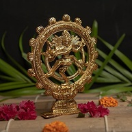 Estátua de Shiva Nataraja Dançante em Alumínio com Acabamento Dourado - Decoração Espiritual e Artística - imagem 3