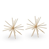 Kit 2 Esculturas Ouriço Dourado 24cm - Decoração Artesanal em Ferro Moderna - imagem 1
