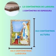 Quadro Decorativo Religioso Nossa Senhora de Lourdes Dourado A4 - Inspiração e Fé no Lar - imagem 3