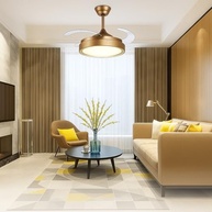 Ventilador de Teto Retrátil com LED e Pás Transparentes Dourado - Moderno e Silencioso - imagem 4