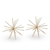 Kit 2 Esculturas Ouriço Dourado 24cm - Decoração Artesanal em Ferro Moderna - imagem 2