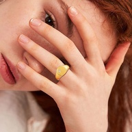 Anel Vnox: Zirconia e Aço Inox Dourado - imagem 2