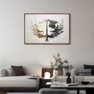 Quadro Decorativo Justiça Advocacia - Balaça da Lei em Preto e Dourado (50x75cm) - imagem 3