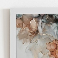 Quadro Mármore Dourado Abstrato com Moldura Branca 60x40cm - Decore com Estilo e Sofisticação - imagem 3