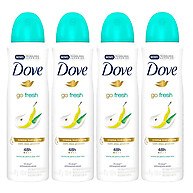Dove Go Fresh Pera e Aloe Vera – Kit com 4 Aerosóis 150ml - imagem 1