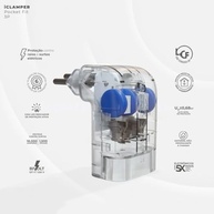 Protetor Contra Surtos Elétricos (DPS) CLAMPER 127/220V, 20 Amperes, 3 Pinos, para PC, PS5, Xbox, Smartphone, Monitor, Impressora, etc - iCLAMPER Pocket Fit 3P 20A Transparente LCF, Bivolt - imagem 3