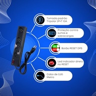 Filtro de Linha DPS Reset 5 Tomadas: Proteção Completa e Praticidade para Seus Dispositivos - imagem 4