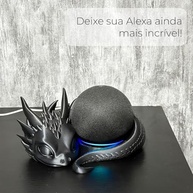 Suporte Dragão para Echo Dot 4ª/5ª Geração: Estilo e Funcionalidade em Preto - imagem 3