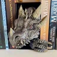 Dragão Aparador de Livros 3D Preto - Decore com Estilo e Organize sua Biblioteca - imagem 3