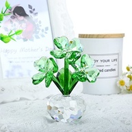 Crystal Flower Dreams - Estatueta de Trevo de Quatro Folhas em Cristal Verde | Presente Sortudo para São Patrício, Natal e Ações de Graças - imagem 5