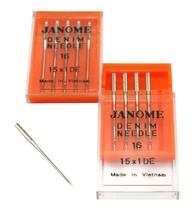 Agulhas de brim DREAMSTITCH 990416000A 15X 1DE #16 para Janome Brand 990416000A - imagem 1