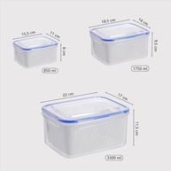 Kit 3 Potes Herméticos com Cestos de Drenagem - Organize sua Geladeira com Estilo e Praticidade - imagem 3