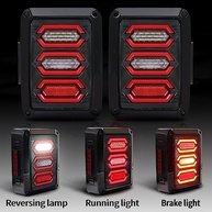 Lanterna Traseira LED Jeep Wrangler JK 2007-2018: Segurança e Estilo com Luzes de Freio, Ré e DRL - imagem 3
