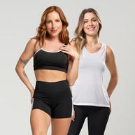 Kit Fitness Feminino: Top, Short e Camiseta Dry - imagem 2