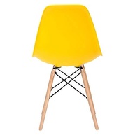Cadeira Charles Eames Eiffel DSW Amarela - Design Moderno com Pés de Madeira Clara - imagem 5