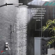 Chuveiro Ducha Slim 20x20 Quadrada Inox com Cano de Parede - Design Moderno e Fácil Instalação - imagem 5