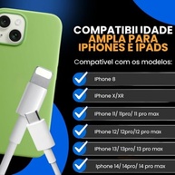 Carregador Turbo 40W PD FAST DUO®: Carga Rápida para iPhone e iPad com 2 Entradas USB-C e USB-A + Cabo Tipo C-Lightning - imagem 5