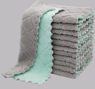 Pano de Limpeza de Microfibra Dupla Camada - Reutilizável e Absorvente | Lã Coral Lavável para Cozinha e Vidros - imagem 1