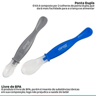 Colher Silicone Ponta Dupla Colors Azul - 2 Unidades | Segura e Divertida para Bebês - imagem 4