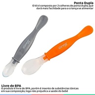 Colher Silicone Ponta Dupla Colors Laranja - 2 Unidades | Segura e Ergonômica para Bebês - imagem 4