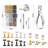 Kit 480 Rebites Duplos para Couro DIY: 3 Tamanhos, 4 Cores e Ferramentas Completas - imagem 3
