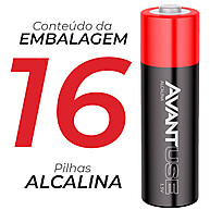 Kit 16 Pilhas Alcalinas AA 1.5V Avant Use – Energia que Dura - imagem 2