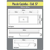 Tampo de Pia Cozinha 1,50m Rorato: Beleza e Durabilidade - imagem 2
