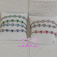 Pulseira Coração Aço Inox com Cristais – Elegância e Durabilidade - imagem 1