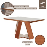 Mesa de Madeira Viena 120cm com Vidro: Elegância e Durabilidade - imagem 2
