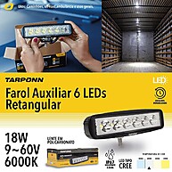 Farol Auxiliar Tarponn Retangular 6 LED – Potência e Durabilidade - imagem 2