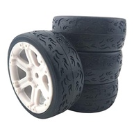 4 Pneus RC 1:10 para TT01/TT02 - Tração Superior e Durabilidade em Preto e Branco - imagem 3