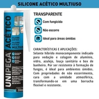 Silicones Acéticos UNIPEGA: Vedação Multiuso Incolor e Duradoura 250ml - imagem 2