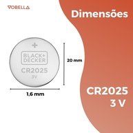Bateria CR2025: 5 Unidades Black+Decker – Energia Duradoura! - imagem 2