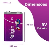 Baterias Recarregáveis 9V Elgin: Energia Duradoura! - imagem 2