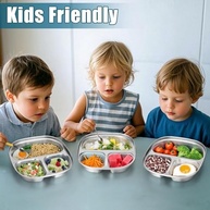 Palksky Pratos Infantil Aço Inox com Tampa - 4 Peças Seguros e Duráveis - imagem 3